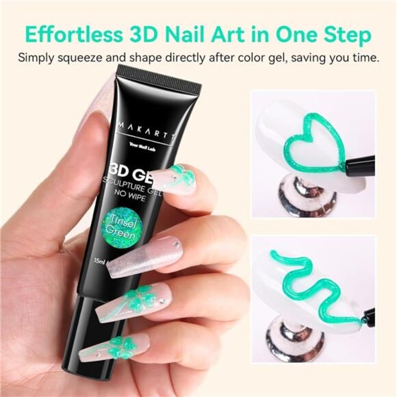 Makartt 3D Gel Nail Art- 3D Nail Gel Sculpting Gel for Nail Designs 15ml 3 in 1 - Picture 10 of 16